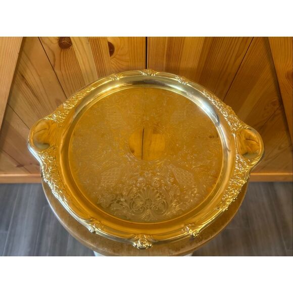 Vintage Gold Plated Coffee Tea Tray (5703) - Picture 3 of 6